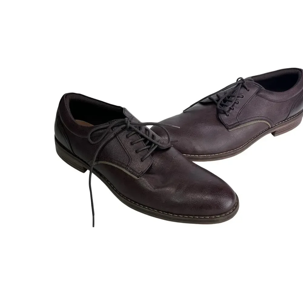 Parker & Sky Mens Dress Shoes Brown Lace Up Oxford Work Career Size 13